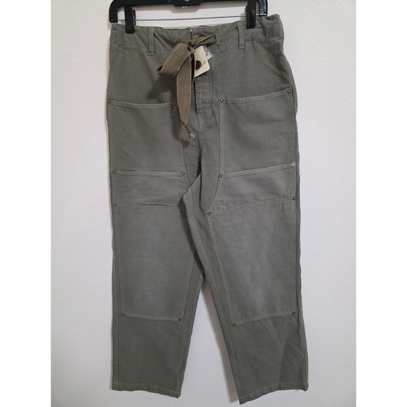 Free People Pants - Free People Utility Workwear Cargo Pants Olive Green Drawstring Waist Size S
